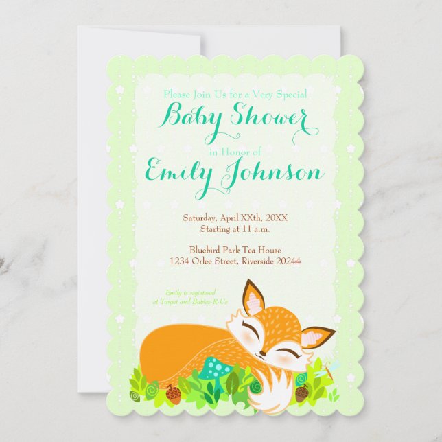 Lil Foxie Cub - Invitations Personnalisées De Douc (Devant)