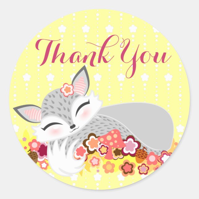 Lil Foxie Cub - Stickers "Merci" mignons (Devant)