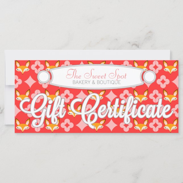 Lil Foxie - Jolie Girly Fox certificat cadeau pers (Devant)