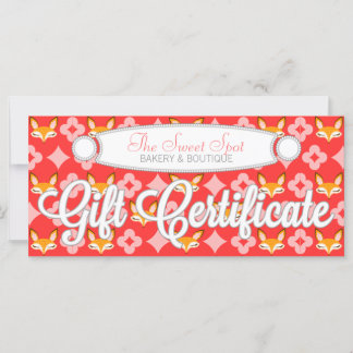 Lil Foxie - Jolie Girly Fox certificat cadeau pers