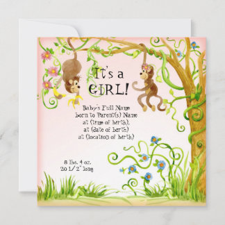 Lil Monkey, Fille Faire-part de naissance