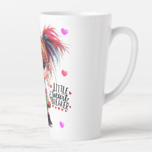 Lil Quirky Girl Éclairage Coeur Latte Mug