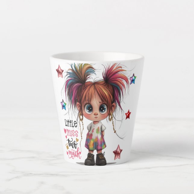 Lil Quirky Girl Trop Latte Mug (Devant)