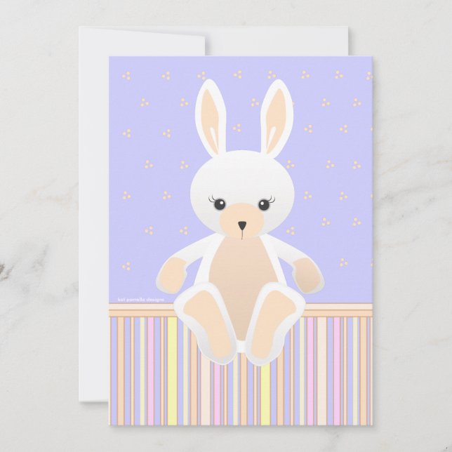Lil White Bunny Baby shower Invitation (Devant)