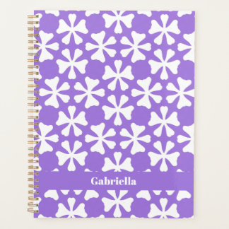 Lilac and White Modern Geometric Floral Pattern