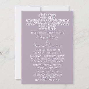 Lilac Bohemian Chic Wedding Invitation