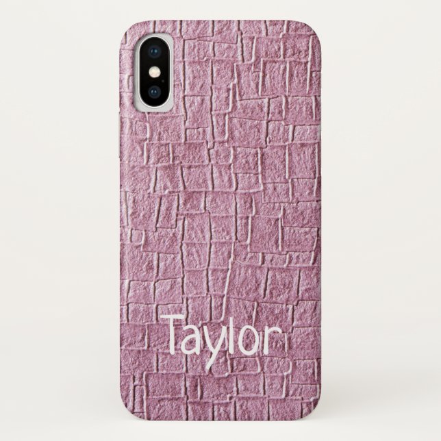 Lilac Carré Texture Imprimer iPhone X Coque (Dos)