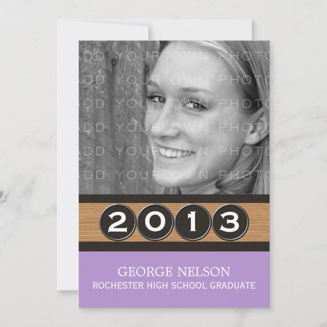 Lilac Classy Keys Graduation Invitation (Devant)