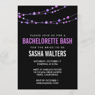 Lilac Confetti Bachelorette Party Invitation