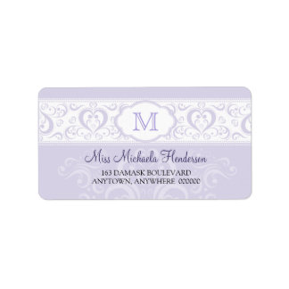 Lilac Damask Étiquette de adresse