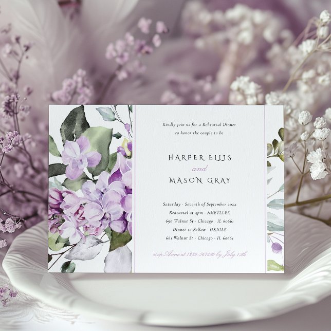 Lilac Elegance Rehearer Dîner Invitation (Créateur téléchargé)