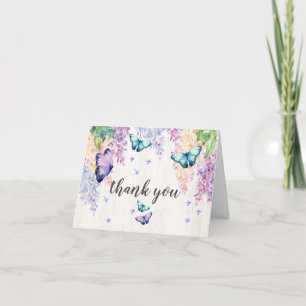 Lilac et Carte de remerciements pliée papillon