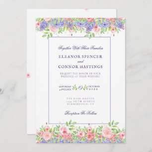 Lilac et Peoney Faire-part de mariage sophistiquée