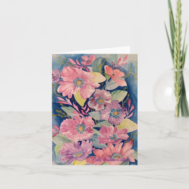 Lilac et rose Floral Toutes les Occassions Carte N (Devant)