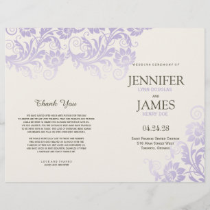 Lilac Fleurs Programmes De Mariage
