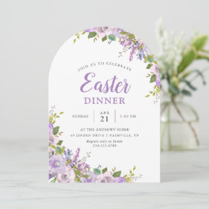 Lilac Floral Dîner de Pâques Invitation