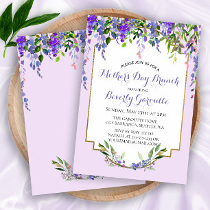 Lilac Floral Fête des Mères Brunch Invitation