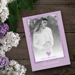 Lilac Frame Étincelle Photo Minimaliste Coeur Enga