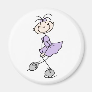 Lilac Ice Skating Girl Magnet