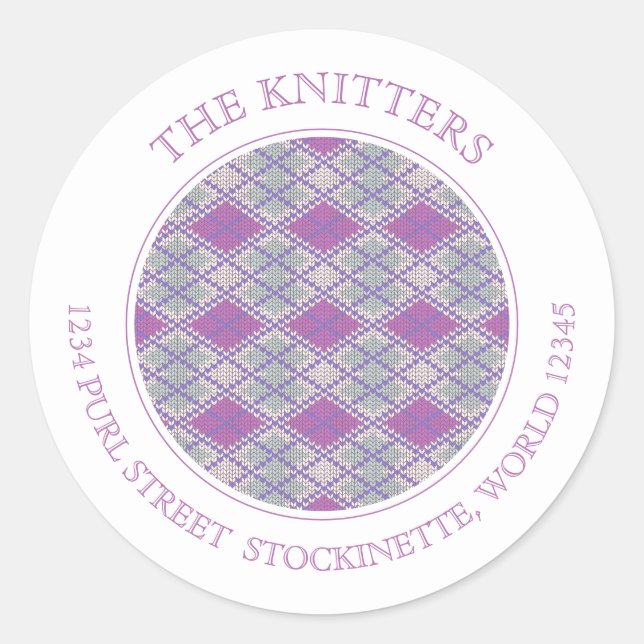 LILAC JACQUARD KNIT petits Étiquettes de adresse r (Devant)