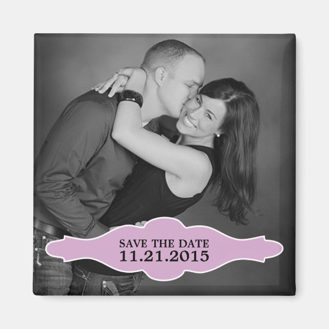 Lilac La Bon Vie Photo Save the Date Magnet (Devant)