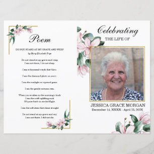 Lilac Lavender Floral Funeral Programme Modèle