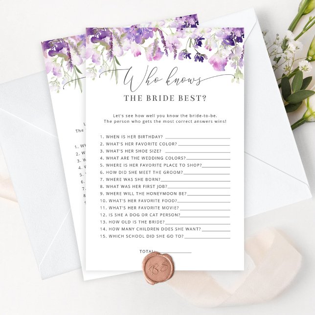 Lilac lavender Qui connaît la mariée meilleur jeu (Créateur téléchargé)