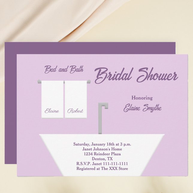 Lilac Lit et bain Douche nuptiale Invitation (Créateur téléchargé)
