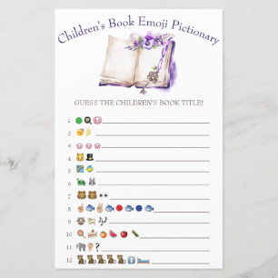 Lilac livre pour enfants Emoji Baby shower Jeu
