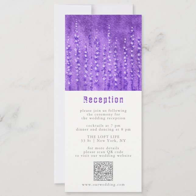 Lilac Lupines Carte de la réception de mariage (Devant)