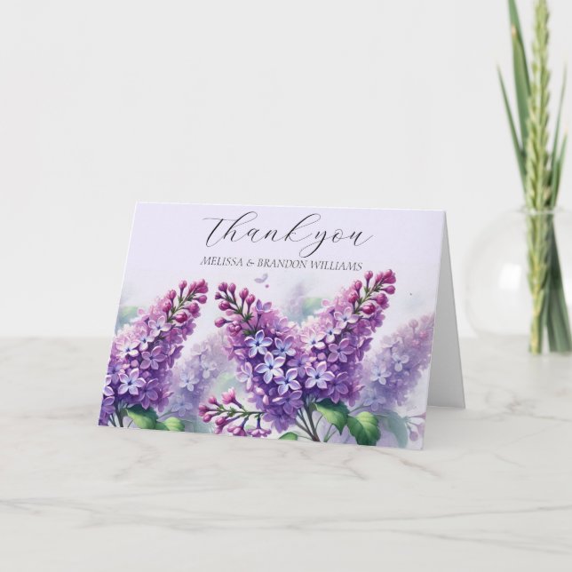 Lilac Mariage Floral violet Merci  (Devant)