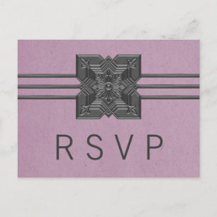 Lilac Medallion Bordure Carte postale RSVP