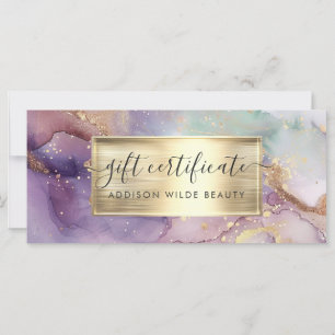Lilac Parties scintillant Faux Gold Foil Certifica