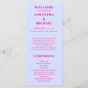 Lilac PİNK minimal programme de mariage moderne