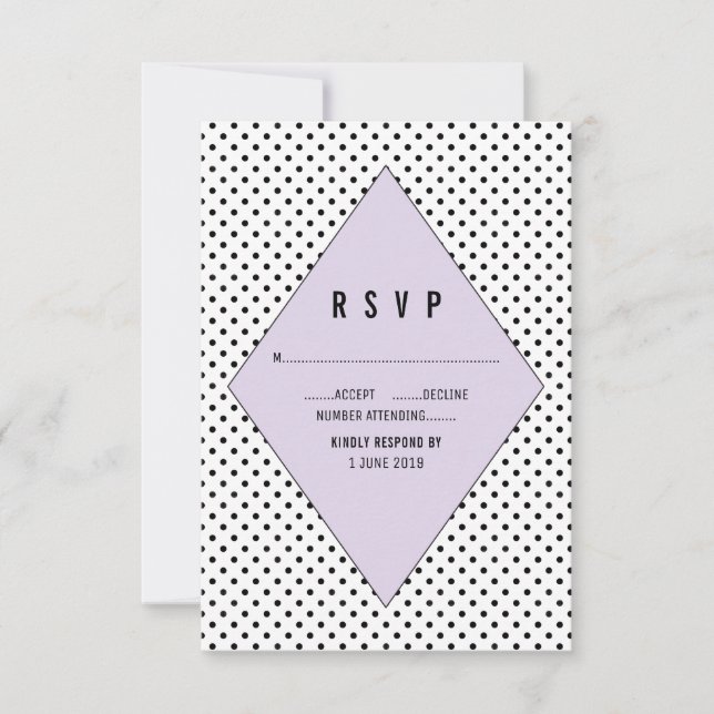 Lilac Pois modernes RSVP (Devant)