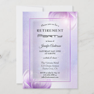 Lilac Purple Floral Retraite Party Invitation