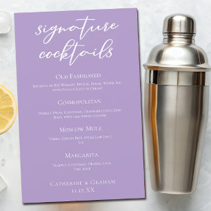 Lilac Purple Mariage Signature Cocktails Menu