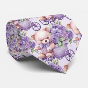 Lilac Purple Teddy Bear Cravate