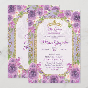 Lilac Rose Mexique 15e anniversaire Invitation 1