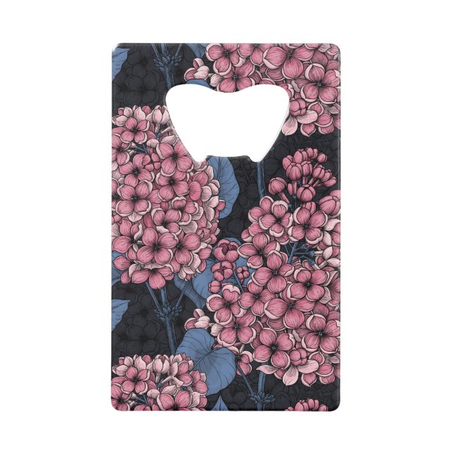 Lilac rose sur bleu foncé (Devant)