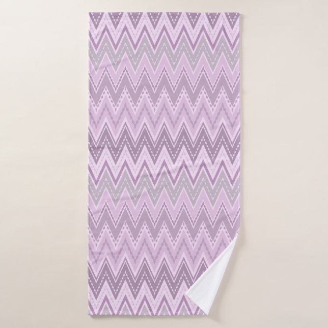 Lilac, rose, zigzag (Serviette de bain)