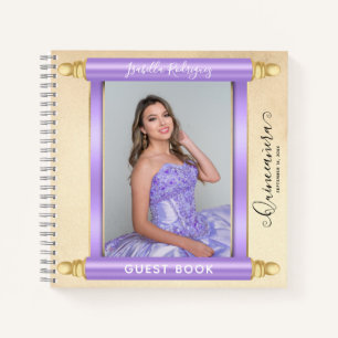 Lilac Scroll Photo Budget Quinceañera Livre d'or