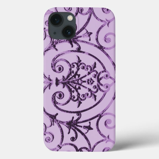 Lilac scrollwork motif Coque-Mate coque iphone (Verso)