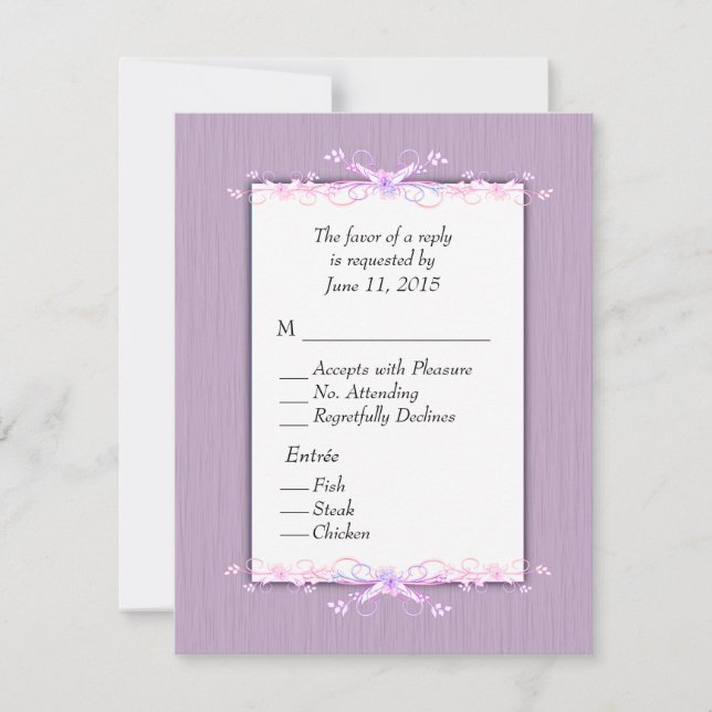 Lilac Simplicity RSVP avec entrée (Devant)