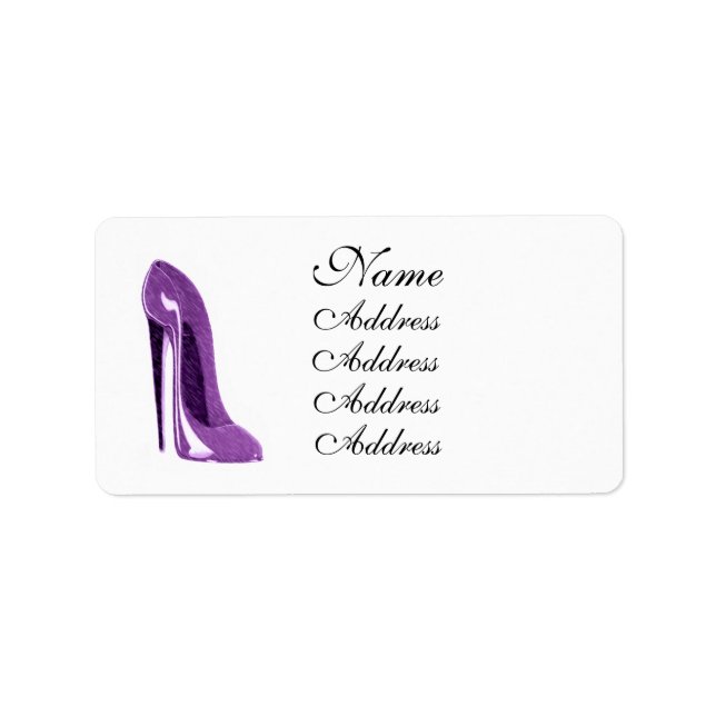 Lilac Stiletto Chaussure Étiquette d'art (Devant)