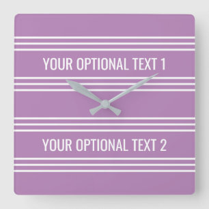 Lilac Stripes horloge murale personnalisée