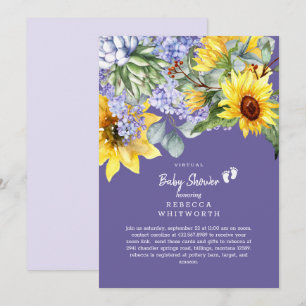 Lilac & Sunflower Virtual Baby Invitation