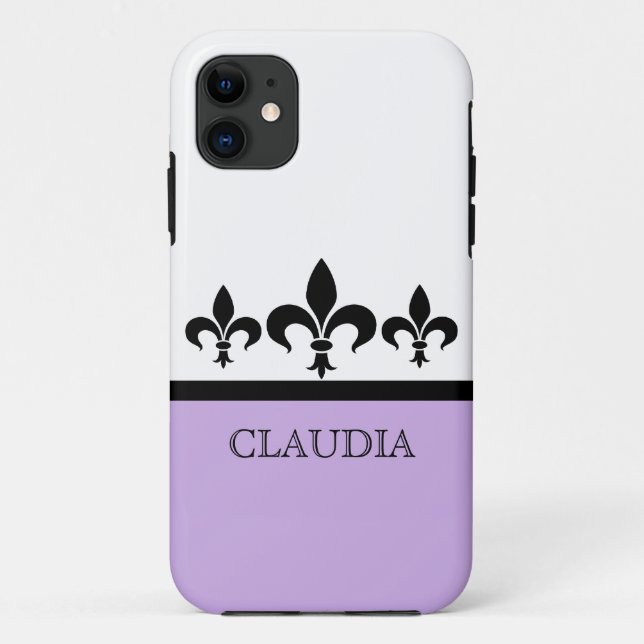 Lilac Swanky Fleur De Lis BT iPhone 5 Coque (Dos)