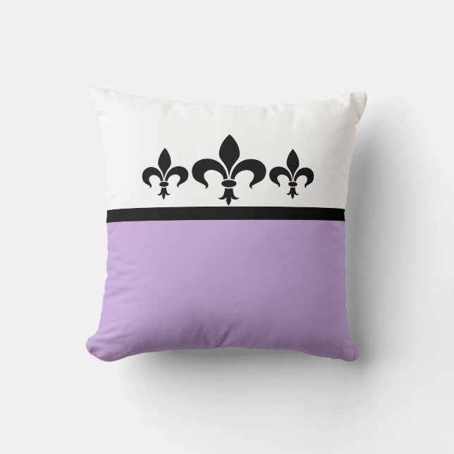 Lilac Swanky Fleur De Lis Coussin (Recto)