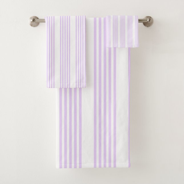 Lilac violet et blanc cinq bandes motif (En situation)